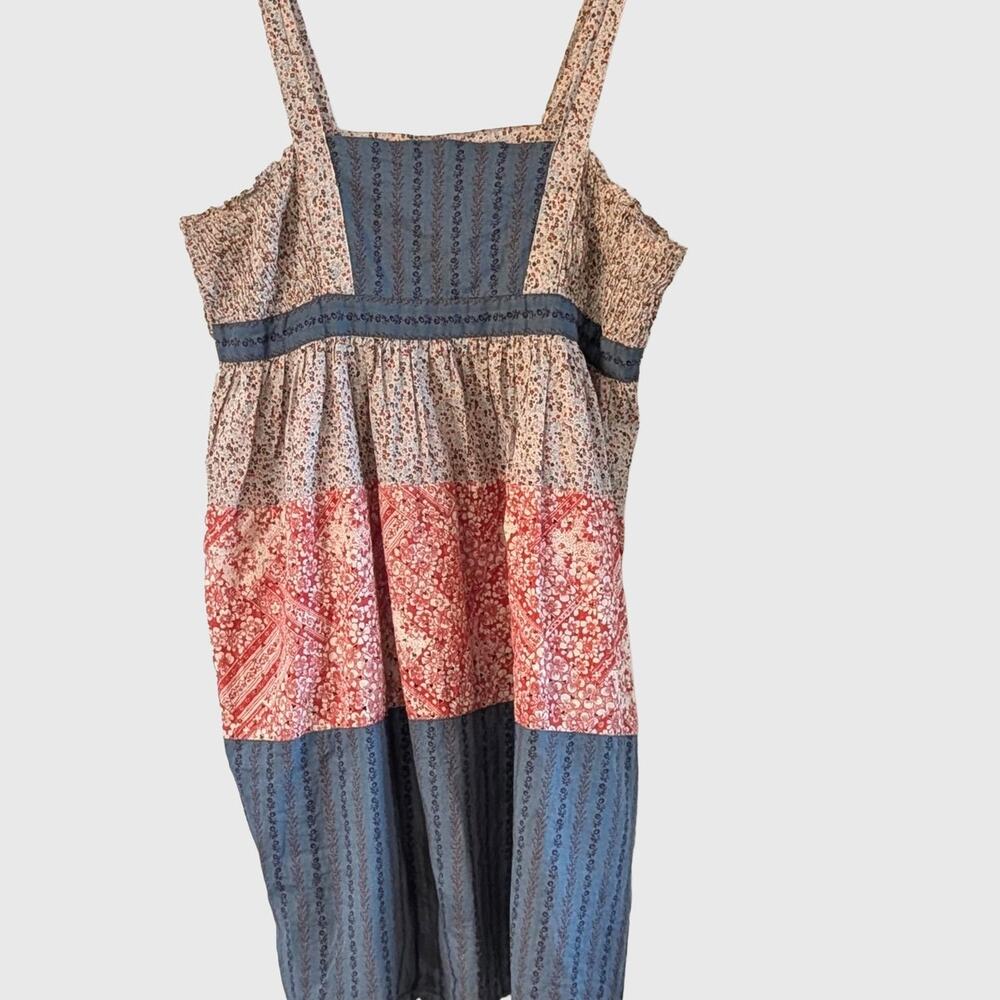 Kimchi Blue 100% Cotton Patchwork Prairie Dress L Eyelet Floral Boho